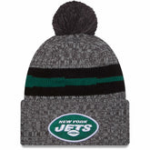 New York Jets New Era 2023 Sideline Sport Cuffed Pom Knit Hat - Gray - NFL