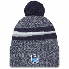 Tennessee Titans New Era Youth 2023 Sideline Cuffed Knit Hat With Pom - Navy - NFL