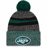 New York Jets New Era 2023 Sideline Sport Cuffed Pom Knit Hat - Black/Green - NFL