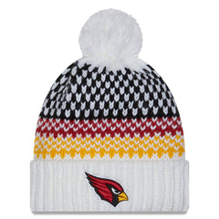 Arizona Cardinals New Era Women's 2023 Sideline Cuffed Knit Hat with Pom - White - NFL