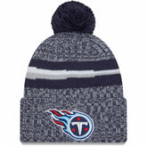 Tennessee Titans New Era 2023 Sideline Cuffed Knit Hat With Pom - Navy - NFL
