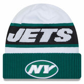 New York Jets New Era 2023 Sideline Tech Cuffed Knit Hat - White/Green - NFL