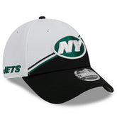 New York Jets New Era 2023 Sideline 9FORTY Adjustable Hat - White/Black - NFL