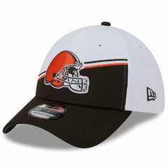 Cleveland Browns New Era 2023 Sideline 39THIRTY Flex Hat - White/Brown - NFL
