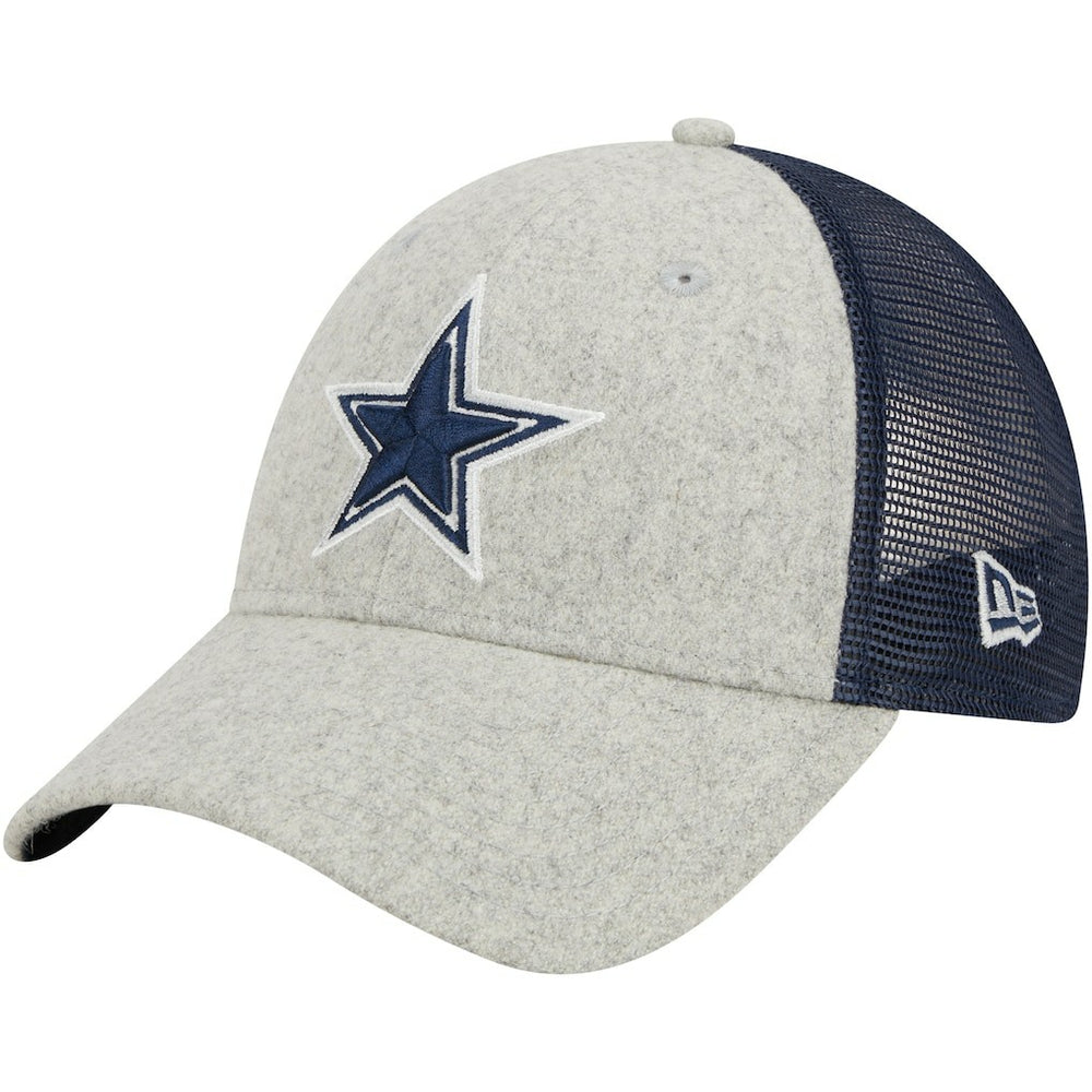 Dallas Cowboys New Era Pop Trucker 9FORTY Adjustable Hat - Heather Gray/Navy - NFL