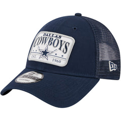 Dallas Cowboys New Era Plate 9FORTY Trucker Adjustable Hat - Navy - NFL