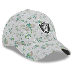 Las Vegas Raiders New Era Girls Youth Bouquet 9TWENTY Adjustable Hat - Gray - NFL