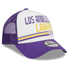 New Era Los Angeles Lakers Lift Pass Foam Front Trucker 9FORTY Adjustable Hat White
