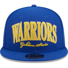New Era Golden State Warriors Golden Tall Text 9FIFTY Snapback Hat Royal