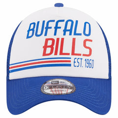 Buffalo Bills New Era Stacked A-Frame Trucker 9FORTY Adjustable Hat - White/Royal - NFL