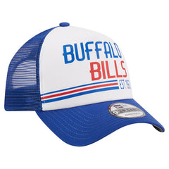 Buffalo Bills New Era Stacked A-Frame Trucker 9FORTY Adjustable Hat - White/Royal - NFL