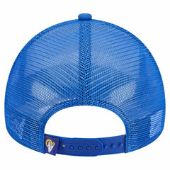 Los Angeles Rams New Era Stacked A-Frame Trucker 9FORTY Adjustable Hat - White/Royal - NFL