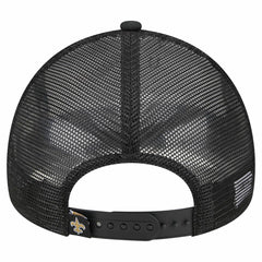 New Orleans Saints New Era Stacked A-Frame Trucker 9FORTY Adjustable Hat - White/Black - NFL