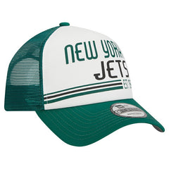 New York Jets New Era Stacked A-Frame Trucker 9FORTY Adjustable Hat - White/Green - NFL