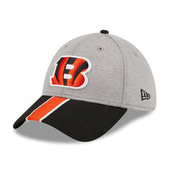 Cincinnati Bengals New Era Striped 39THIRTY Flex Hat - Heather Gray/Black - NFL