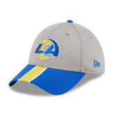 Los Angeles Rams New Era Striped 39THIRTY Flex Hat - Heather Gray/Royal - NFL