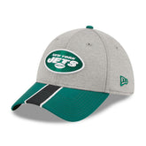 New York Jets New Era Striped 39THIRTY Flex Hat - Heather Gray/Green - NFL