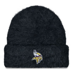 Minnesota Vikings New Era Women's Fuzzy Cuffed Knit Hat - Black - NFL