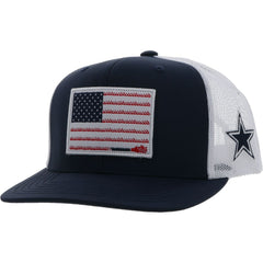 Dallas Cowboys HOOey Rope Flag Trucker Adjustable Hat - Navy/White - NFL