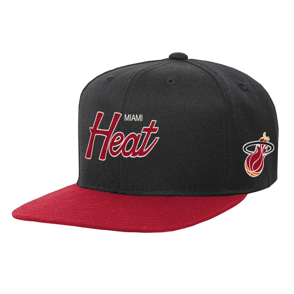 Mitchell & Ness Miami Heat Youth Team Script Snapback Hat Black