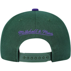 Mitchell & Ness Milwaukee Bucks Youth Two-Tone Snapback Hat Hunter Green/Purple