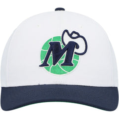 Mitchell & Ness Dallas Mavericks Hardwood Classics Core 2-Tone 2.0 Pro Snapback Hat White/Navy