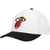 Mitchell & Ness Miami Heat Hardwood Classics Core 2-Tone 2.0 Pro Snapback Hat White/Black