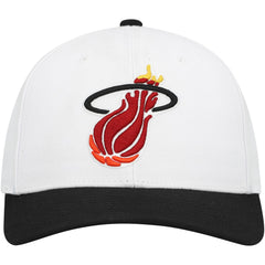 Mitchell & Ness Miami Heat Hardwood Classics Core 2-Tone 2.0 Pro Snapback Hat White/Black