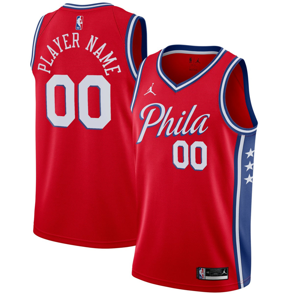 Philadelphia 76ers Jordan Brand Swingman Custom Jersey Statement Edition Red