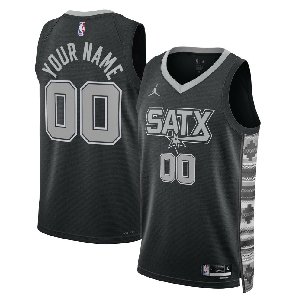 San Antonio Spurs Jordan Brand Unisex 2022/23 Swingman Custom Jersey Statement Edition Black