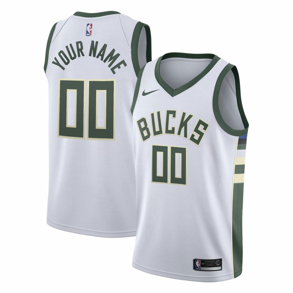Nike Milwaukee Bucks Swingman Custom Jersey White Association Edition