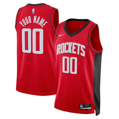 Nike Houston Rockets Unisex Swingman Custom Jersey Red Icon Edition