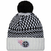 Tennessee Titans New Era Women's 2023 NFL Crucial Catch Cuffed Pom Knit Hat - Black/White - NFL