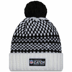 Tennessee Titans New Era Women's 2023 NFL Crucial Catch Cuffed Pom Knit Hat - Black/White - NFL