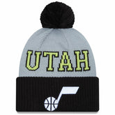 New Era Utah Jazz Tip-Off Two-Tone Cuffed Knit Hat with Pom Black/Gray
