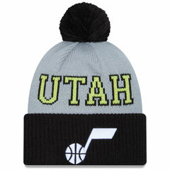 New Era Utah Jazz Tip-Off Two-Tone Cuffed Knit Hat with Pom Black/Gray