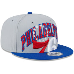 New Era Philadelphia 76ers Tip-Off Two-Tone 9FIFTY Snapback Hat Gray/Royal