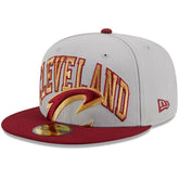 New Era Cleveland Cavaliers Tip-Off Two-Tone 59FIFTY Fitted Hat Gray/Wine