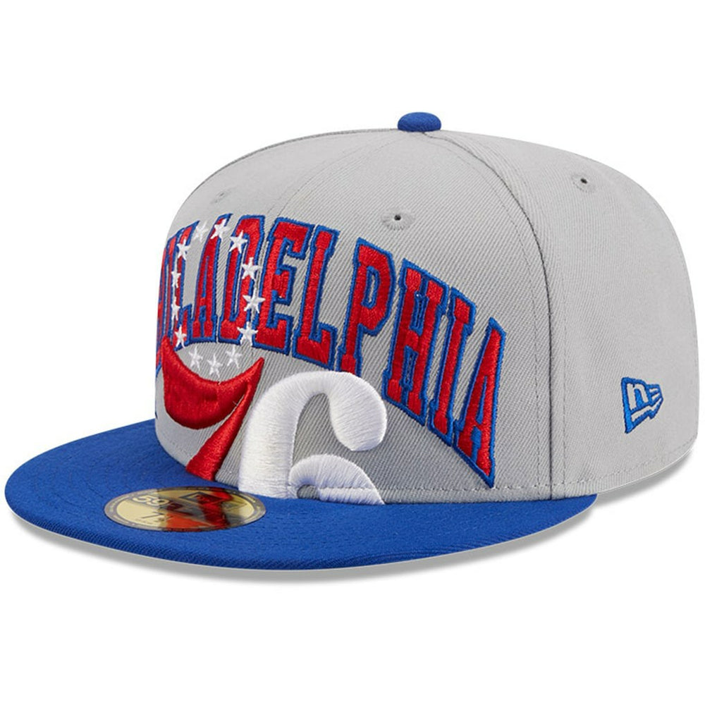 New Era Philadelphia 76ers Tip-Off Two-Tone 59FIFTY Fitted Hat Gray/Royal