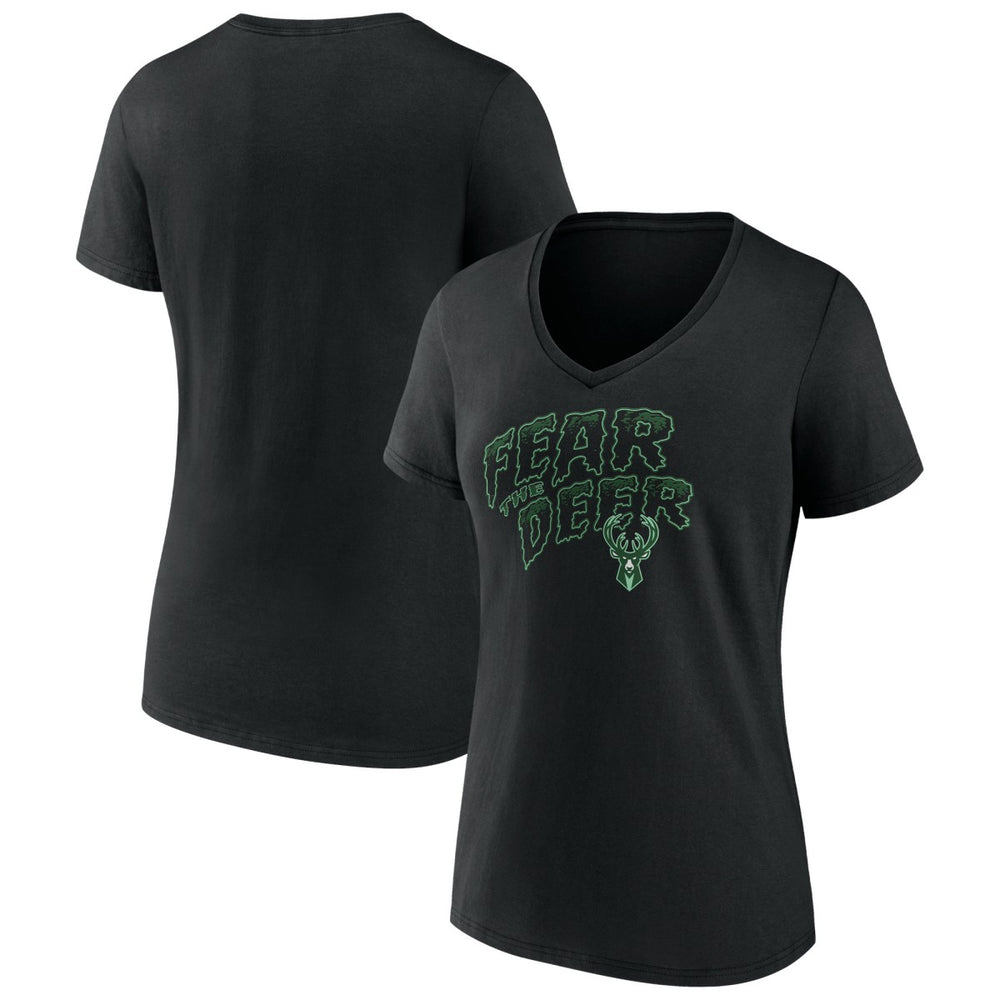 Milwaukee Bucks Women's Team Pride V-Neck T-Shirt Black