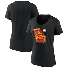 Atlanta Hawks Women's Announcer V-Neck T-Shirt Black