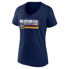 Denver Nuggets Women's Announcer V-Neck T-Shirt Navy