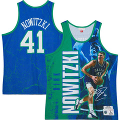 Mitchell & Ness Dirk Nowitzki Dallas Mavericks Hardwood Classics Player Burst Tank Top Blue