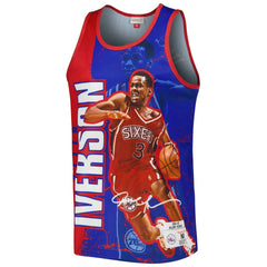 Mitchell & Ness Allen Iverson Philadelphia 76ers 1996-97 Hardwood Classics Player Burst Tank Top Royal