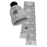 Carolina Panthers WEAR by Erin Andrews Women's Plaid Knit Hat with Pom & Scarf Set - NFL