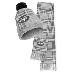 New York Jets WEAR by Erin Andrews Women's Plaid Knit Hat with Pom & Scarf Set - NFL