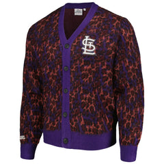 St. Louis Cardinals PLEASURES Cheetah Cardigan Button-Up Sweater Outlet