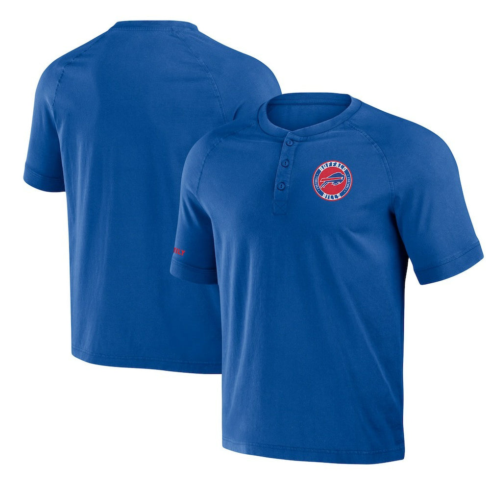 Buffalo Bills NFL x Darius Rucker Collection Washed Raglan Henley T-Shirt - Royal - Fanatics