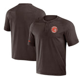 Cleveland Browns NFL x Darius Rucker Collection Washed Raglan Henley T-Shirt - Brown - Fanatics