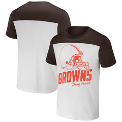 Cleveland Browns NFL x Darius Rucker Collection Colorblocked T-Shirt - White/Brown - Fanatics